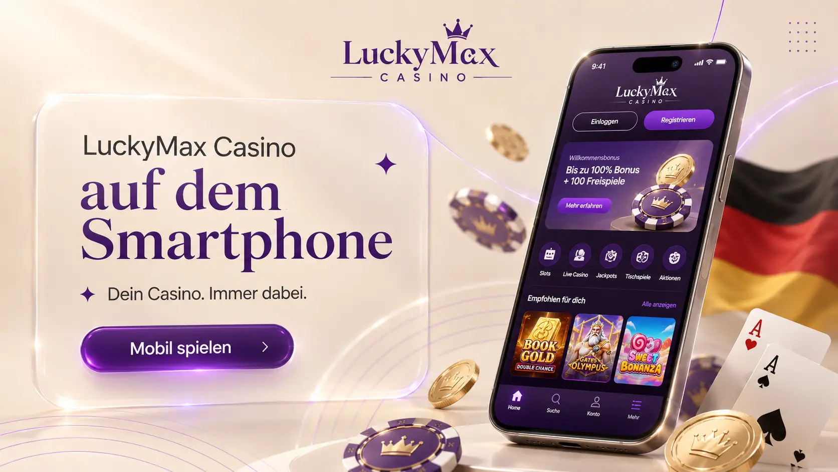 LuckyMax Casino auf dem Smartphone